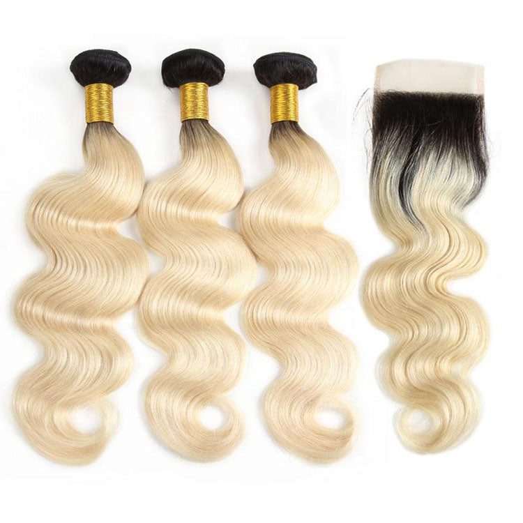 1B/613 Body Wave lot de 3 +Closure